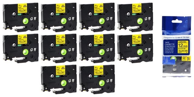 Brother Aimotech Taśma 10-pak zamiennik do 12mm/8m żółta czarny nadruk 10xTZE631 10xAZE631