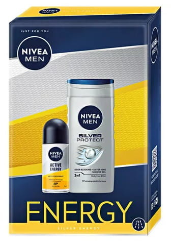 Nivea Zestaw Men Energy a'2 Żel pod Prysznic 250ml + Deo Rollon 50ml 350233