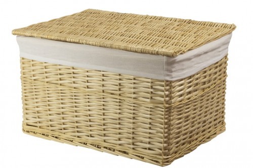 CORSAN CORSAN Kosz wiklinowy zamykany NATURA z wyściółką ECRU 45x28x27 cm 520C