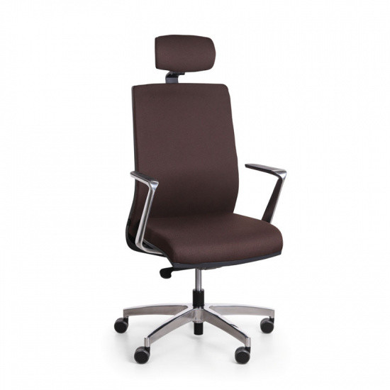 B2B Partner Krzesło biurowe TITAN z zagłówkiem, brązowe
