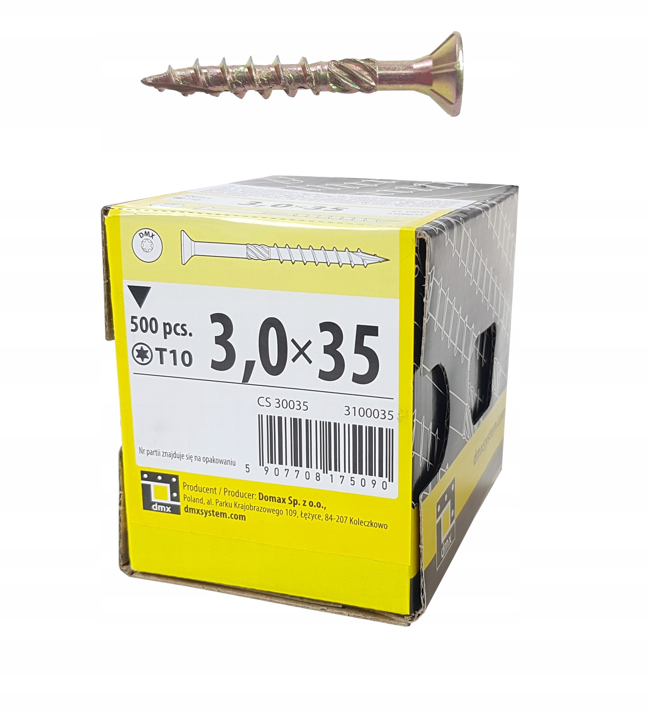 Wkręty Do Drewna Ciesielskie 3x35 Stożkowe 500szt