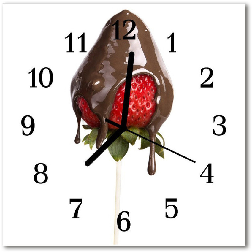 tulup pl Zegar szklany kwadratowy Czekolada 30x30cm