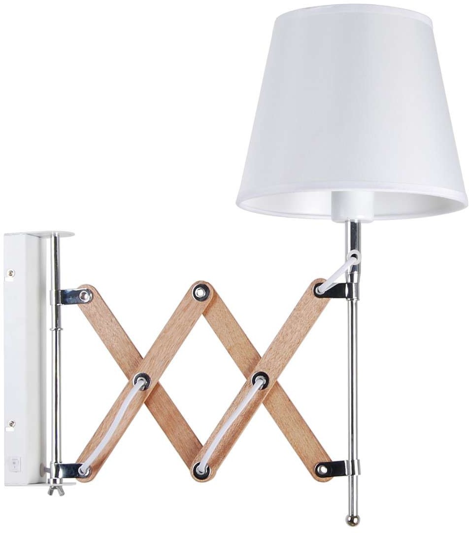 Candellux Lampa kinkiet Mito chrom 1X40W E27 abażur biały 21-75437