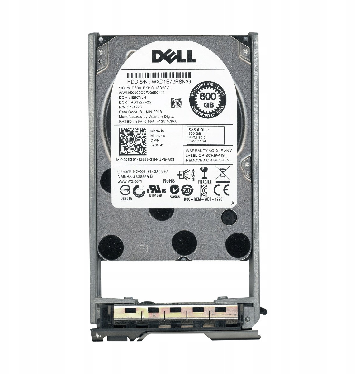 Dell 096G91 600GB 10K 32MB SAS-2 2.5'' WD6001BKHG