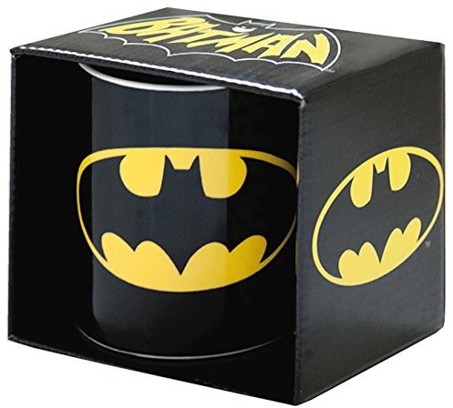 Unbekannt Kubek do kawy z logo Batmana (DC Comics), licencjonowany oryginalny wzór, kolor czarny 6830526001