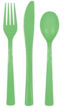 Unique Sztućce plastikowe "Classic" zielony 18 szt U39494