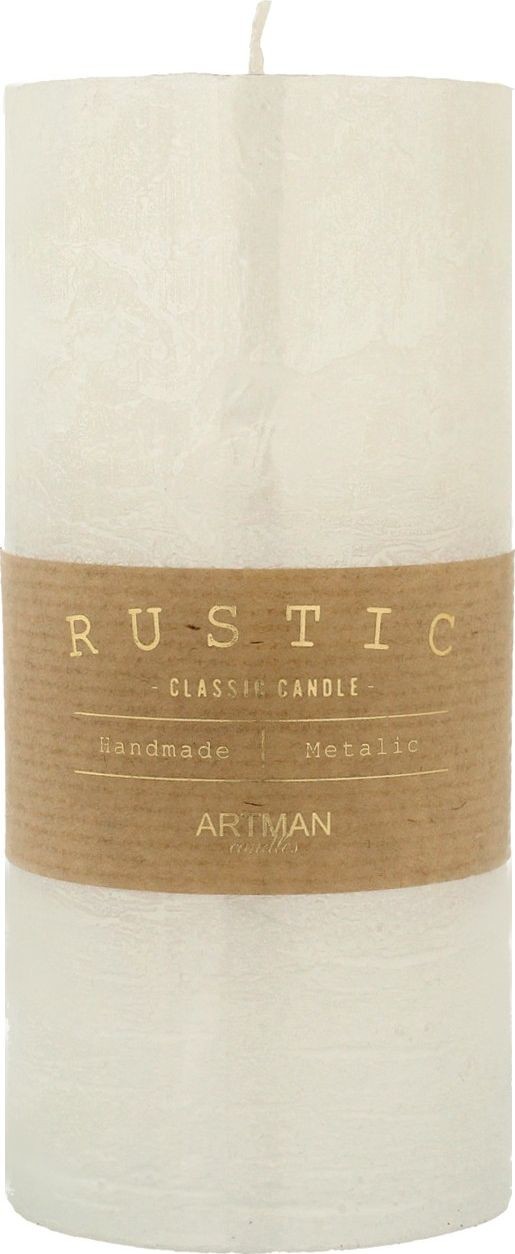 Artman Świeca ozdobna Rustic Metalic perłowa walec duży 1szt 989411