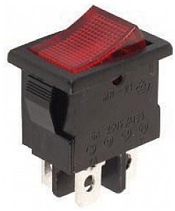 Velleman Włącznik tablicowy kołyskowy POWER ROCKER SWITCH 3A-250V DPST ON-OFF - WITH RED NEON LIGHT R1944C