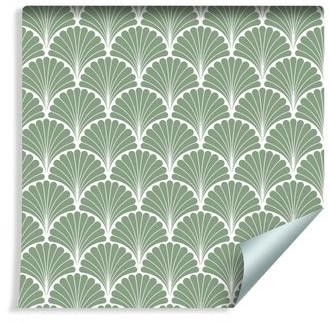 Muralo Tapeta Retro Geometryczne Liście Dekoracyjne 187814768 T_F_10mx53_W_187814768_A