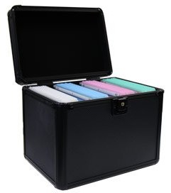 Media Range archiwizacji walizka do 120 Discs, o wyglądzie aluminium, z einhaengetaschen, czarna BOX70