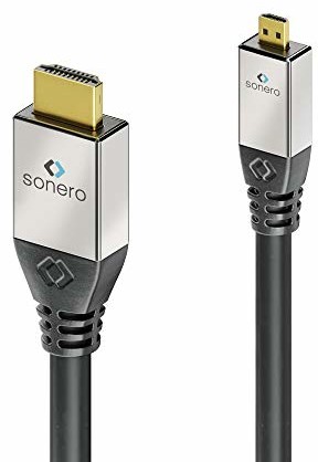 Sonero sonero Premium High Speed kabel Micro HDMI z Ethernetem, 1,00 m, UltraHD / 4K / 60Hz, 18 Gbps, czarny S-HC300-010