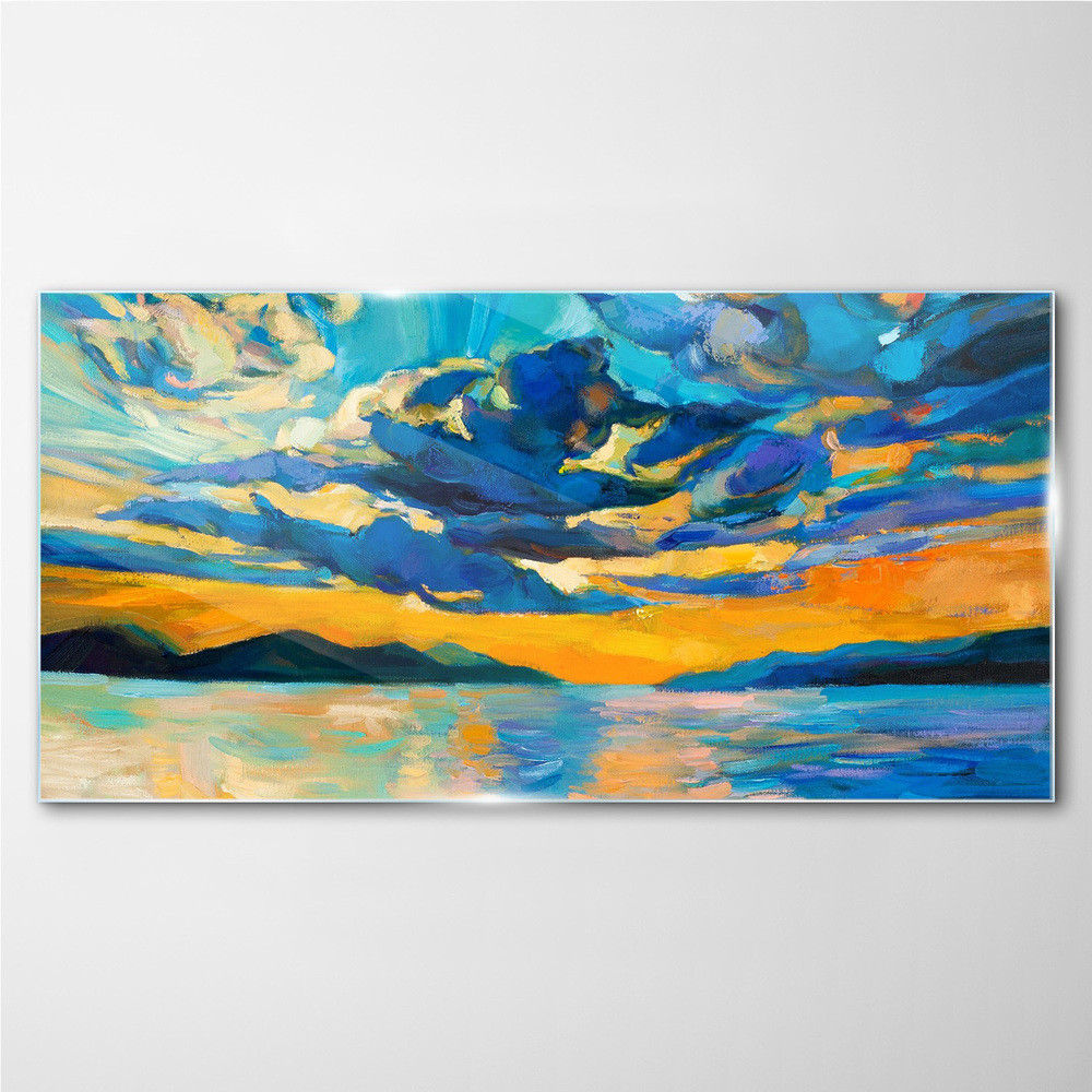 PL Coloray Obraz na Szkle morze niebo zachód słońca 100x50cm