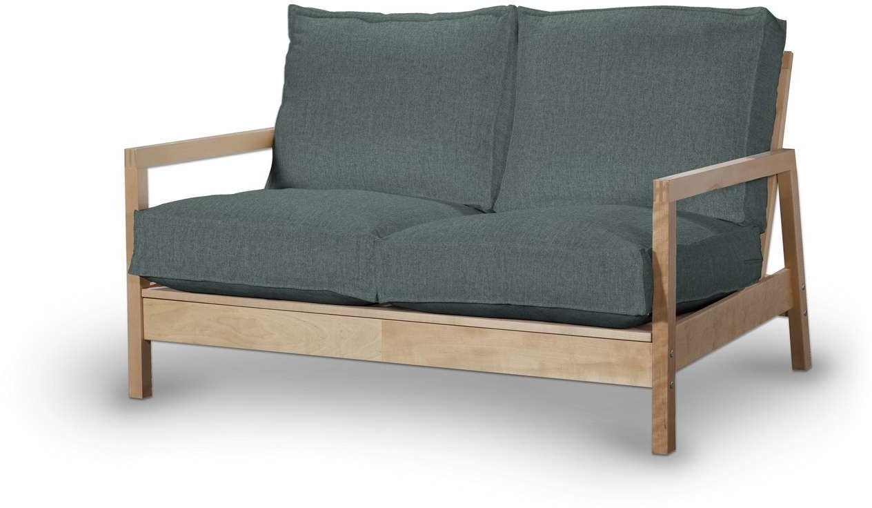Dekoria pl pl Pokrowiec na sofę Lillberg 2-osobową nierozkładaną szary błękit szenil Sofa Lillberg 2-osobowa City 627-704-88