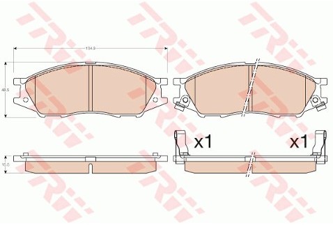 TRW Zestaw klocków hamulcowych, hamulce tarczowe GDB3563