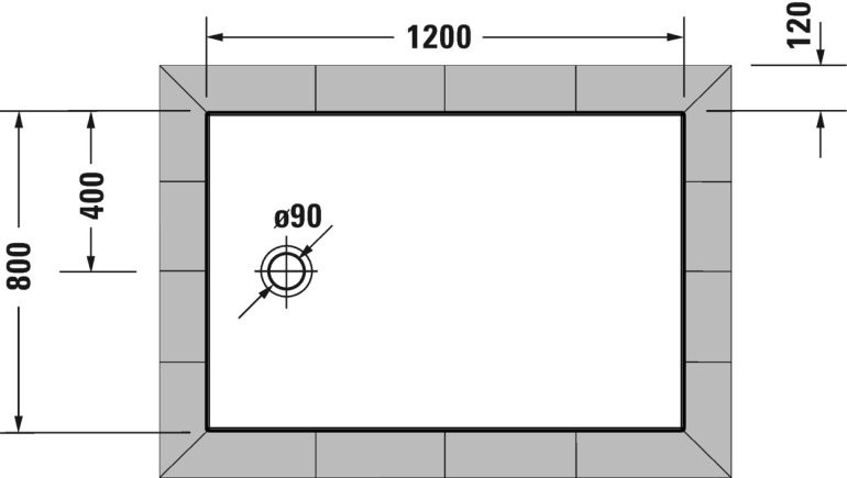 Duravit Tempano 80x120 biały z powłoką Antislip 720197000000001