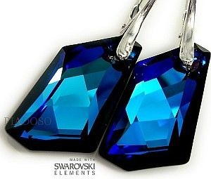 Swarovski UNIKAT kolczyki BLUE ART 24MM
