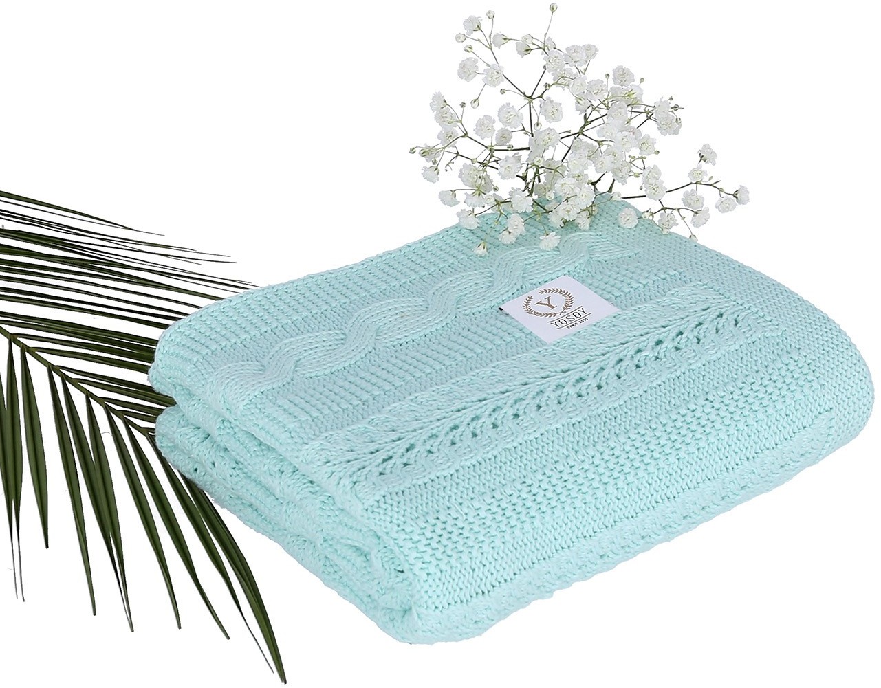 Yosoy Yosoy Kocyk DREAMY miętowo-turkusowy