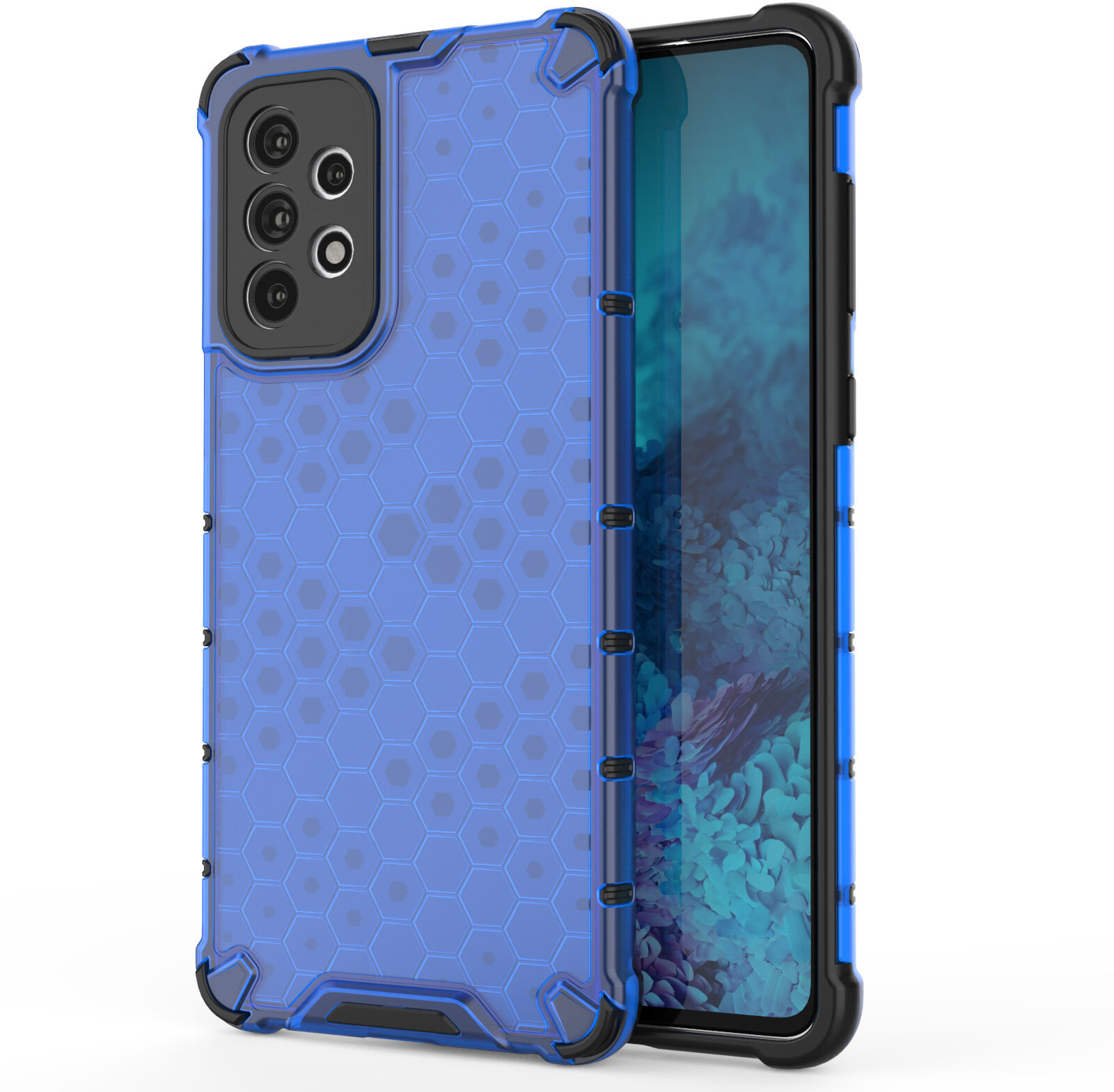 Hurtel Honeycomb etui pancerny pokrowiec z żelową ramką Samsung Galaxy A73 niebieski