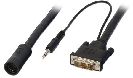 Lindy podtynkowy Cable (DVI męski i Fly-przyłącze audio) 37318