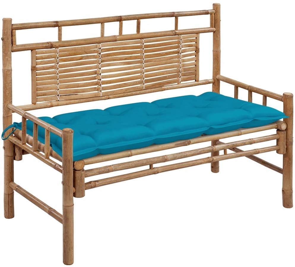 vidaXL Ławka ogrodowa z poduszką, 120 cm, bambusowa 3063895
