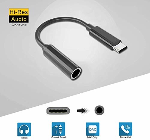 Google XYC EC Adapter USB C na 3,5 mm, AUX typ C na 3,5 mm, adapter słuchawkowy z chipem DAC, do iPad Pro2018, HTC U11/U12, Pixel 3/2 XL, Huawei P20/P30/Mate 20/20 Pro, Samsung Note9/S8/S9 i wielu innych. XYC Type-c Adapter-03