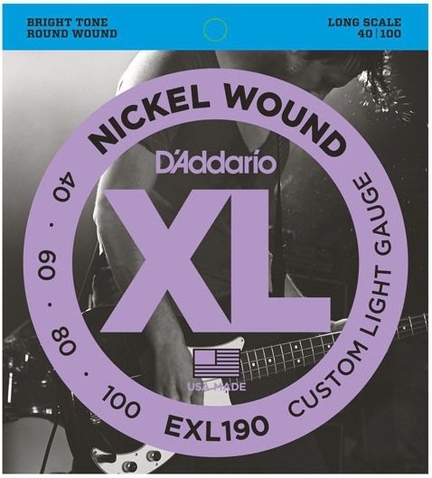DAddario EXL190 struny do gitary basowej 40-100 DADEXL190SGB40100