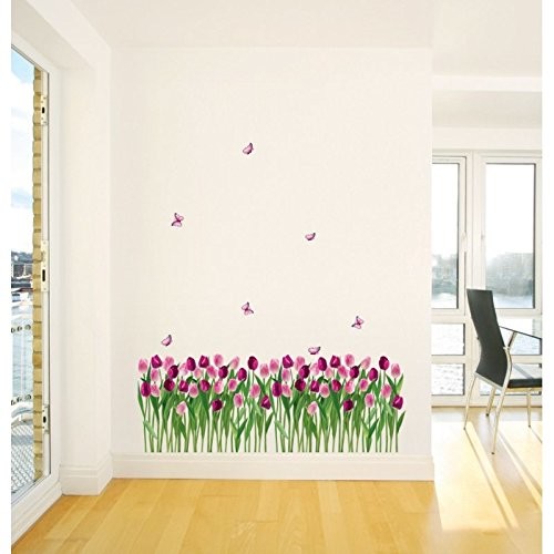Ambiance-Live tatuaż na ścianę wymarzona tulipany AMB-58247_Multicolor
