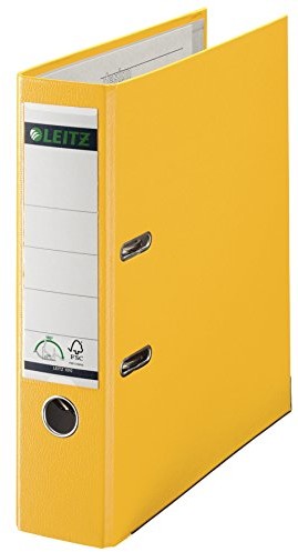Leitz grzbiet segregatorów tworzywo sztuczne 80 MM A4 10 sztuk Żółty 10101015