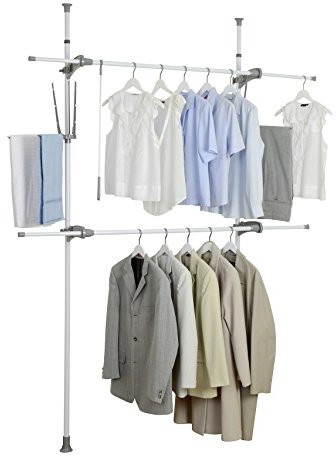 Wenko WENKO herkulesie Flex regulowana Wewnętrzny system teleskopowy, garderoby-system, nierdzewna, Biały, 36 x 190 x 300 cm 50613100