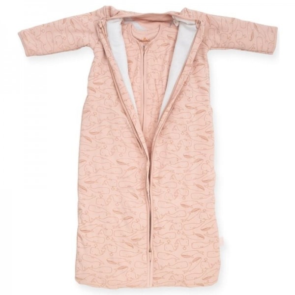 Jollein Baby & Kids Baby & Kids - Śpiworek Niemowlęcy Całoroczny 4 Pory Roku 2 Śpiworkowy Whales Pale Pink 70 cm