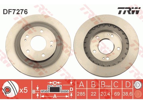 TRW Tarcza hamulcowa DF7276