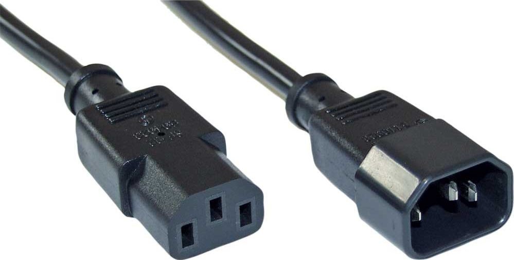 InLine Kabel zasilający Kabel zasilający 3 pin IEC C13 do C14 męski na żeński czarny 0.3 m 16603A