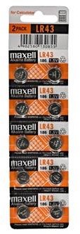 Maxell Baterie alkaliczna LR43 1.5V Maxell blistr 10-pack cena za 1 baterie AB015MAALVB6