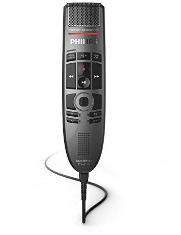 Philips LFH3500 SpeechMike Premium USB przyciski diktier mikrofon precyzji mikrofon regulacja za pomocą druku, antracytowy SMP3700