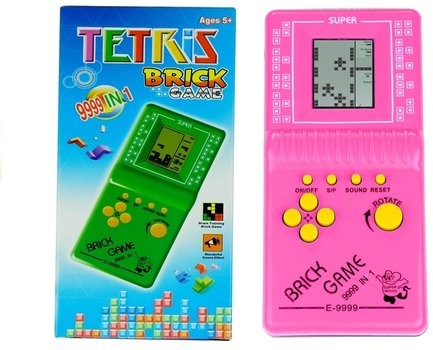 Lean Toys Gra Elektroniczna Tetris Kieszonkowa Różowa
