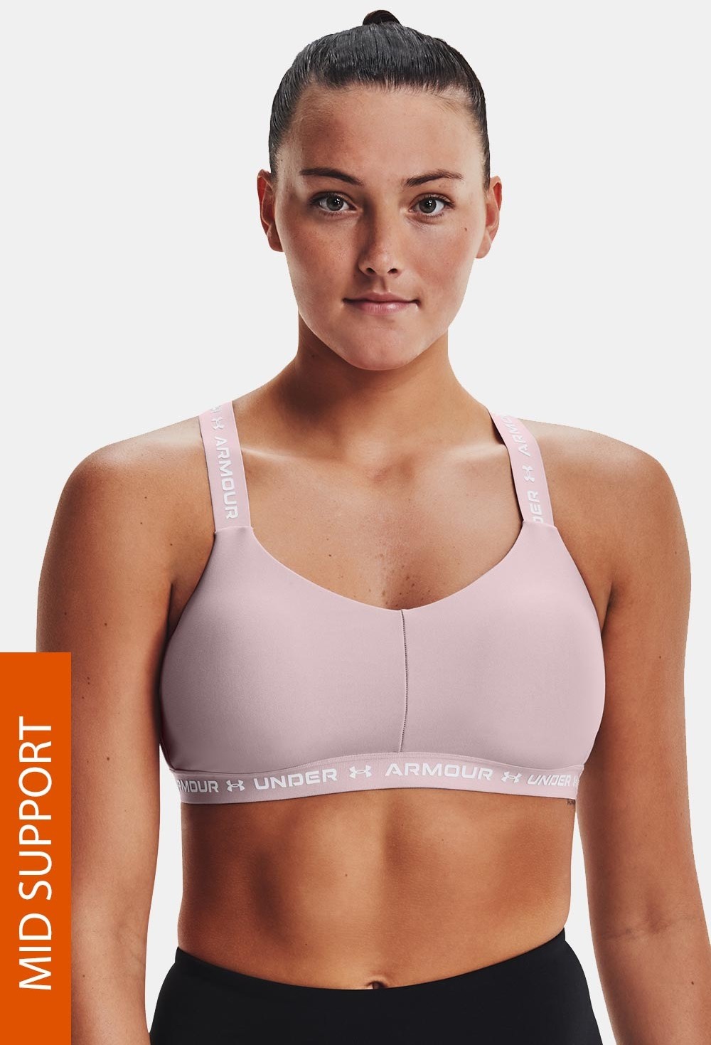 Under Armour Różowy biustonosz sportowy Crossback