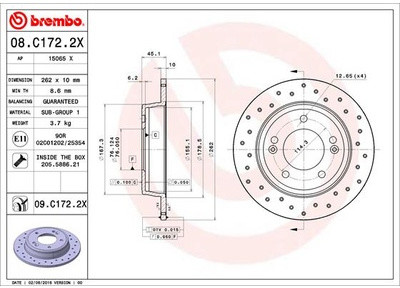 BREMBO 08.C172.2X 08.C172.2X