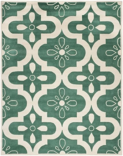 Safavieh cht751t Jessie ręcznie ze wzorami dywan, wełna, Teal/kość słoniowa CHT751T-4