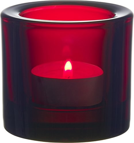 Iittala 005383 świecznik szklany na podgrzewacz, 60 mm, czerwony, 6.5 CM 1014352