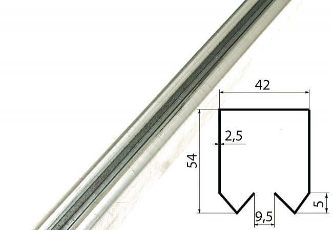 Szyna nośna G10Z (200/650kg) skośna fi-44