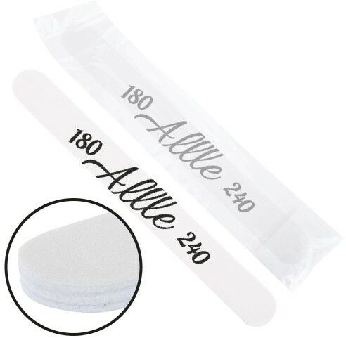 Allelac Pilnik do paznokci Bezpieczny Pakiet Allle prosty biały środek 180/240 CU-12 High Quality