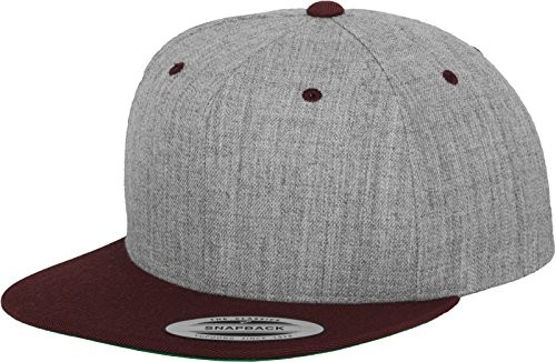 Flexfit Classic Snapback czapka z daszkiem, 2 kolory, wielokolorowa, jeden rozmiar 6089MT-00592-0050_h.grey/maroon_one size