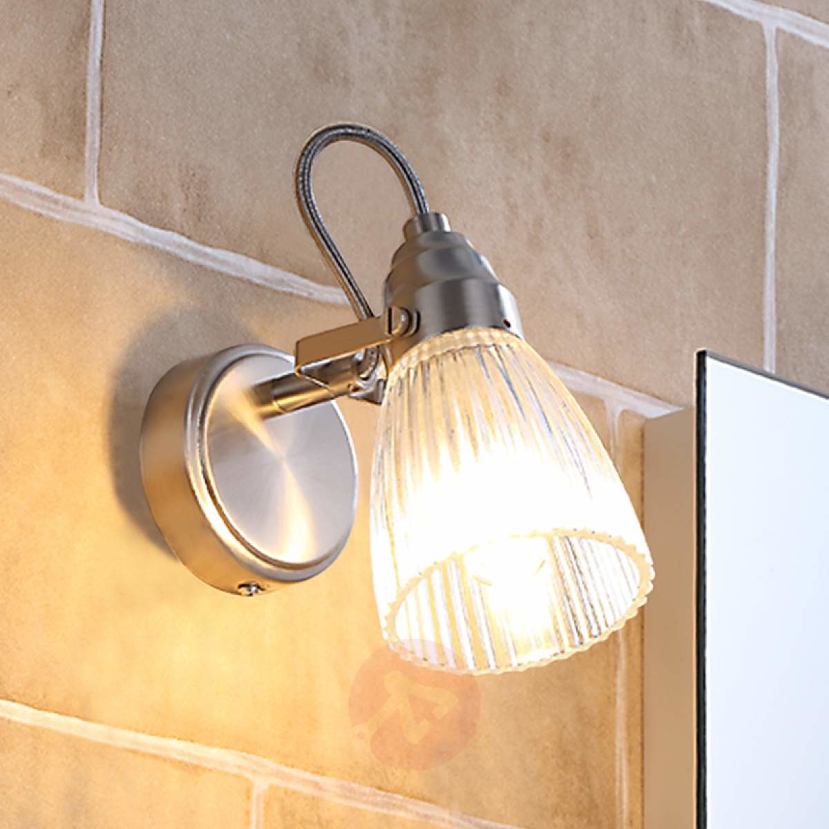Lindby Lampa ścienna wiejska stal w tym G9 regulowana IP44 - Kara