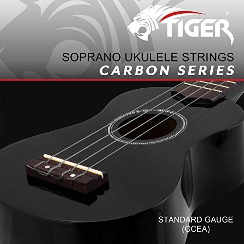 Tiger Tiger UAC14-CBN zestaw strun ukulele czarne włókna węglowe do sopranowych i koncertowych ukes UAC14-CBN