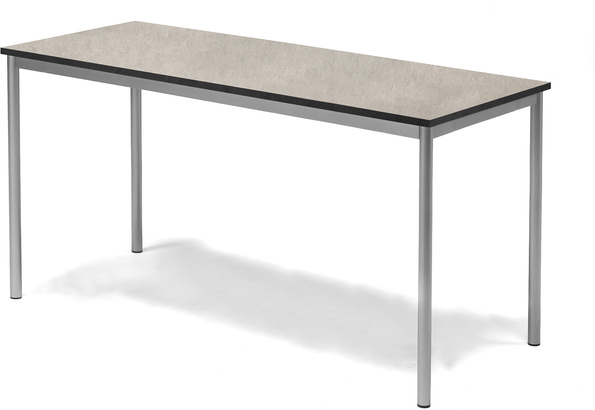 AJ Produkty Biurko SONITUS, 1600x700x760 mm, jasno szare linoleum, szary aluminium
