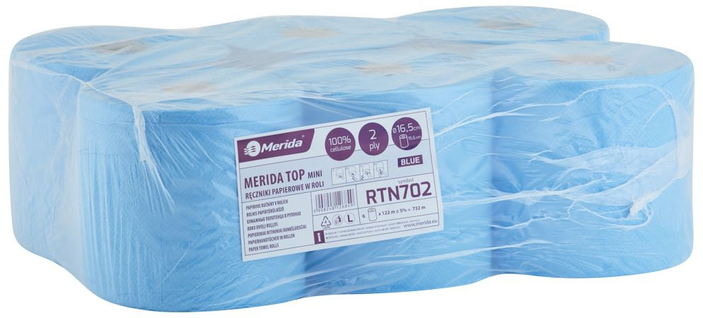 Merida Ręcznik papierowy w roli Merida TOP MINI niebieski 122 m celuloza RTN702