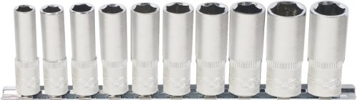 KS Tools 917.0615 zestaw 1/2 cala Classic sześciokątny klucz nasadowy, długie, 10-częściowy, 10  19 MM 4042146358351