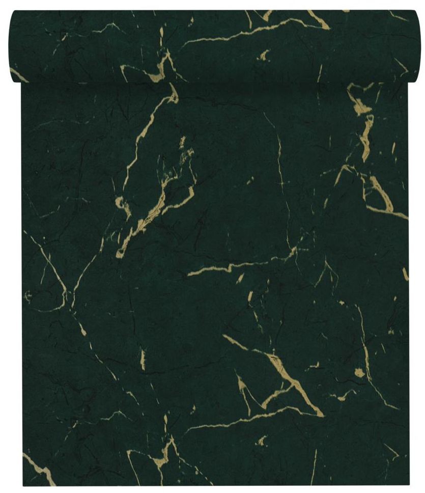 A.S. Creation Tapeta Metropolitan 378555 ciemnozielona winylowa na flizelinie