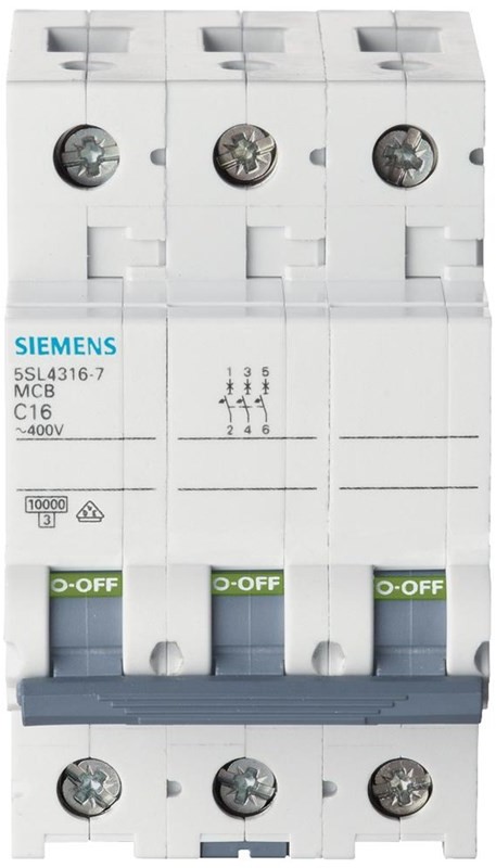 Siemens Circuit breaker 400v 10ka 3-pole c 16a