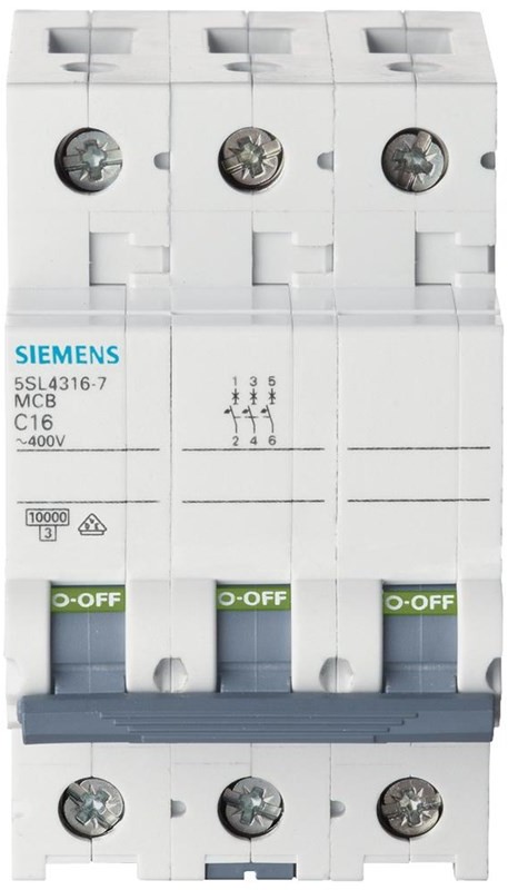 Siemens Circuit breaker 400v 10ka 3-pole c 16a